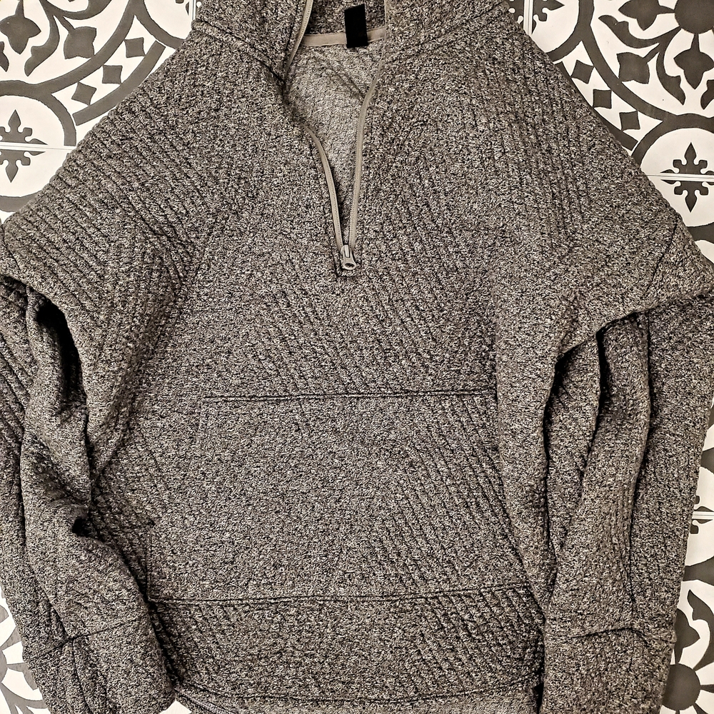 GAP Men's Textured Gray Zip-Up Sweater